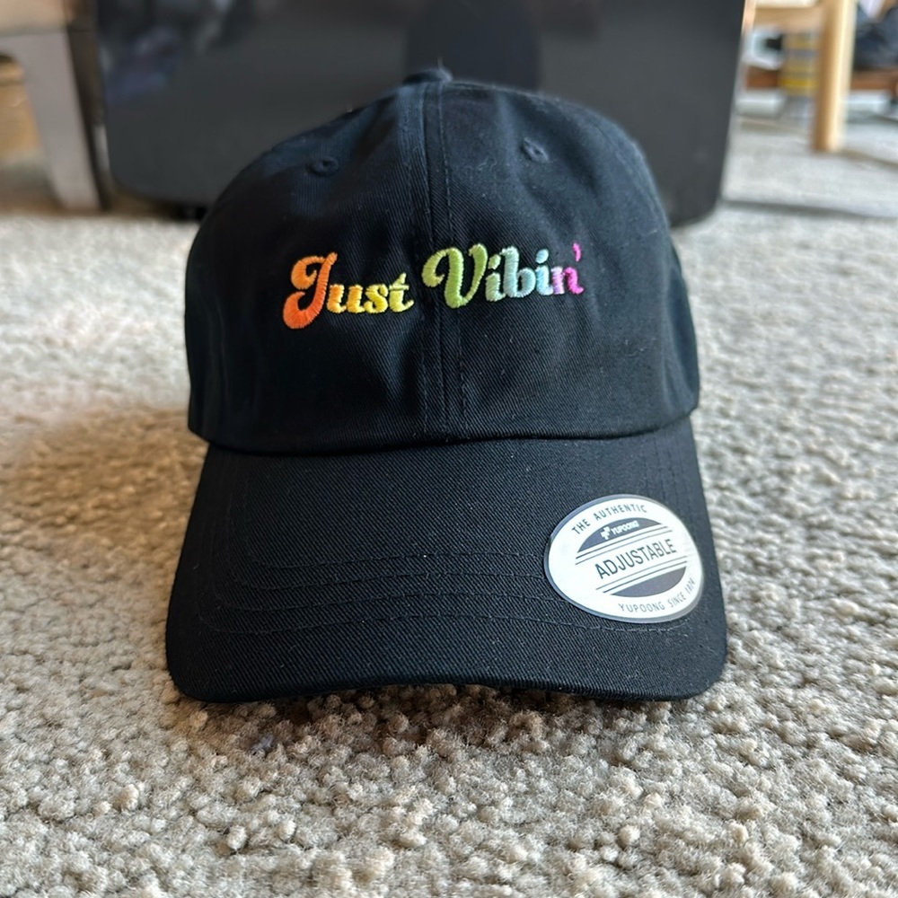 Just Vibin Dad Hat Gradient Embroidery
